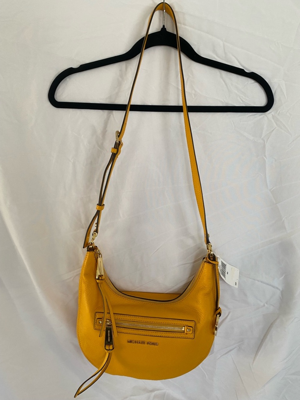 Michael Kors Mustard Yellow Leather Crossbody Shoulder Bag